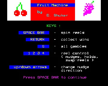 Fruit Machine v2 (1983)(Simonsoft)[FRUIT] screen shot title